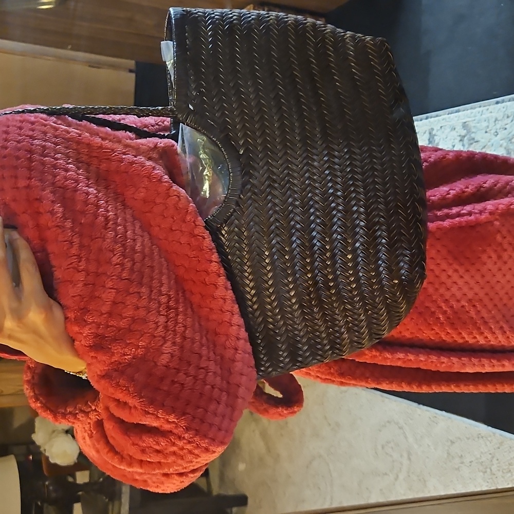Nwt Split Leather Woven Bag - Picture 9 of 11